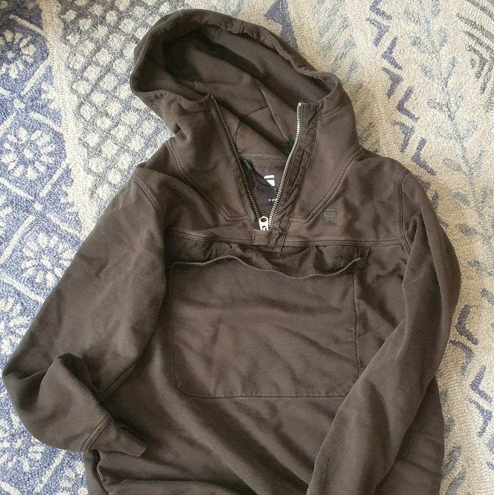 G-Raw Hoodie, Large, dark olive